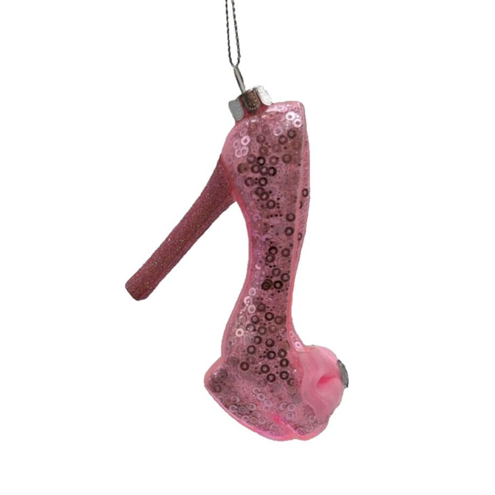 Stiletto‎ High Heel Fashion Ornament Glass Pink